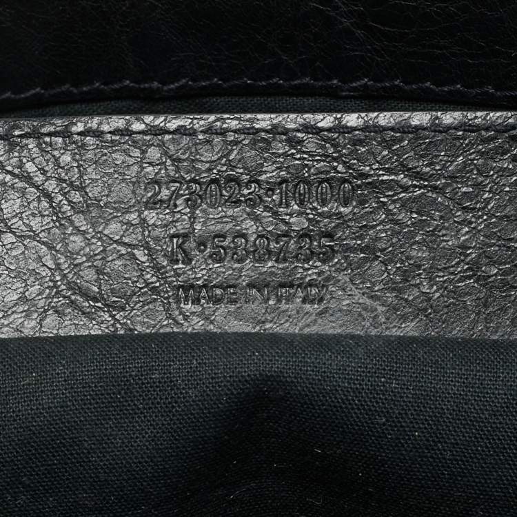 Pre Owned Balenciaga Black Leather Clip L Clutch
