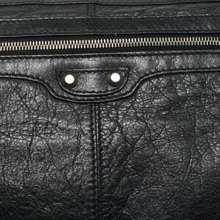 Pre Owned Balenciaga Black Leather Clip L Clutch