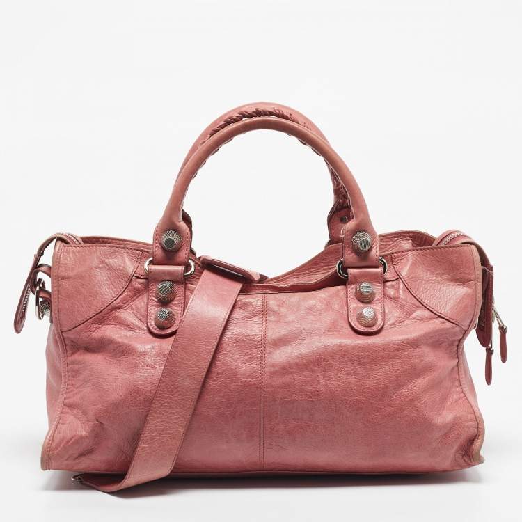 Pre Owned Balenciaga Pink Leather GSH Part Time Tote