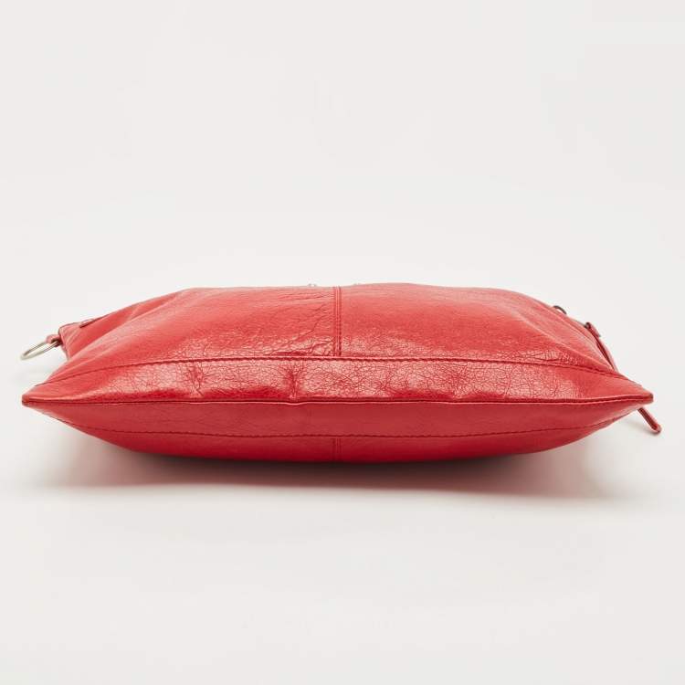 Pre Owned Balenciaga Red Leather Clip L Clutch