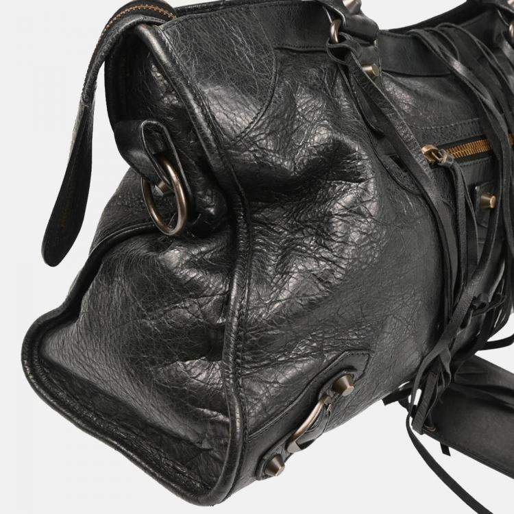 Pre Owned Balenciaga Classic City Medium Black Leather Handbag