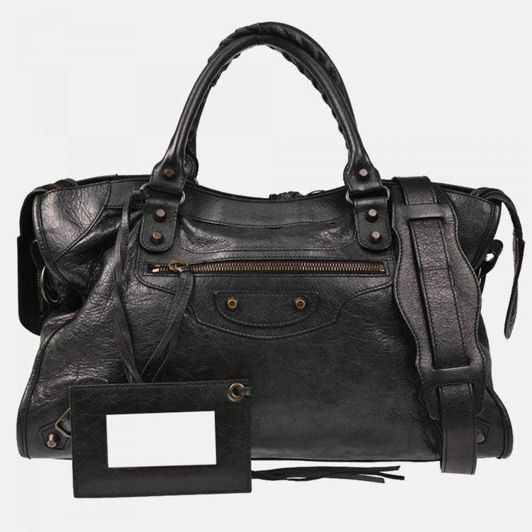 Pre Owned Balenciaga Classic City Medium Black Leather Handbag
