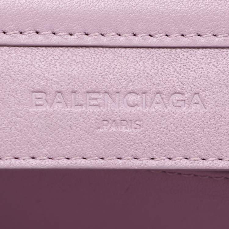 Pre Owned Balenciaga Pink Leather Papier Sight Clutch