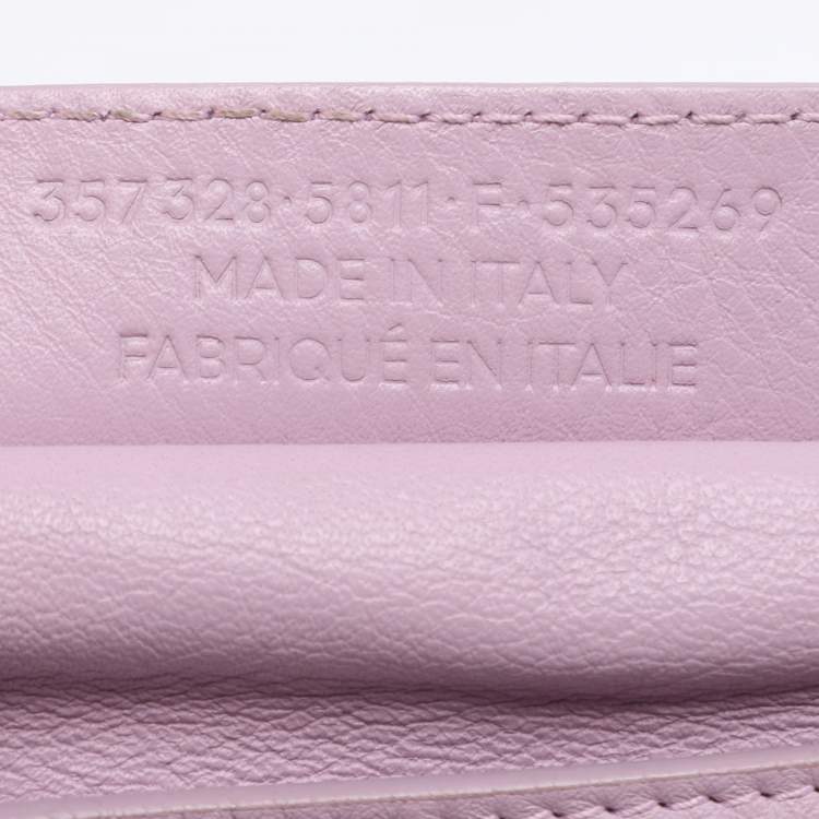 Pre Owned Balenciaga Pink Leather Papier Sight Clutch