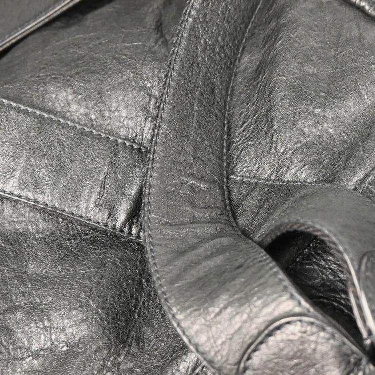Pre Owned Balenciaga Classic Traveller Black Leather Backpack