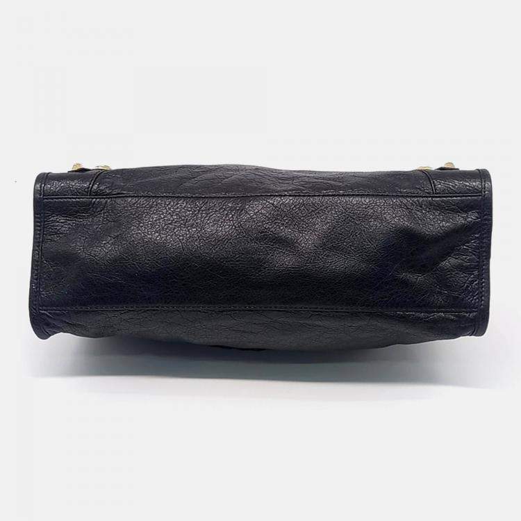 مملوكة مسبقًا Balenciaga Black Leather New Giant City Bag