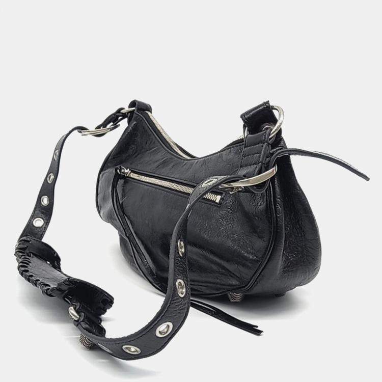 Pre Owned Balenciaga Black Leather Le Cargo Bag Small