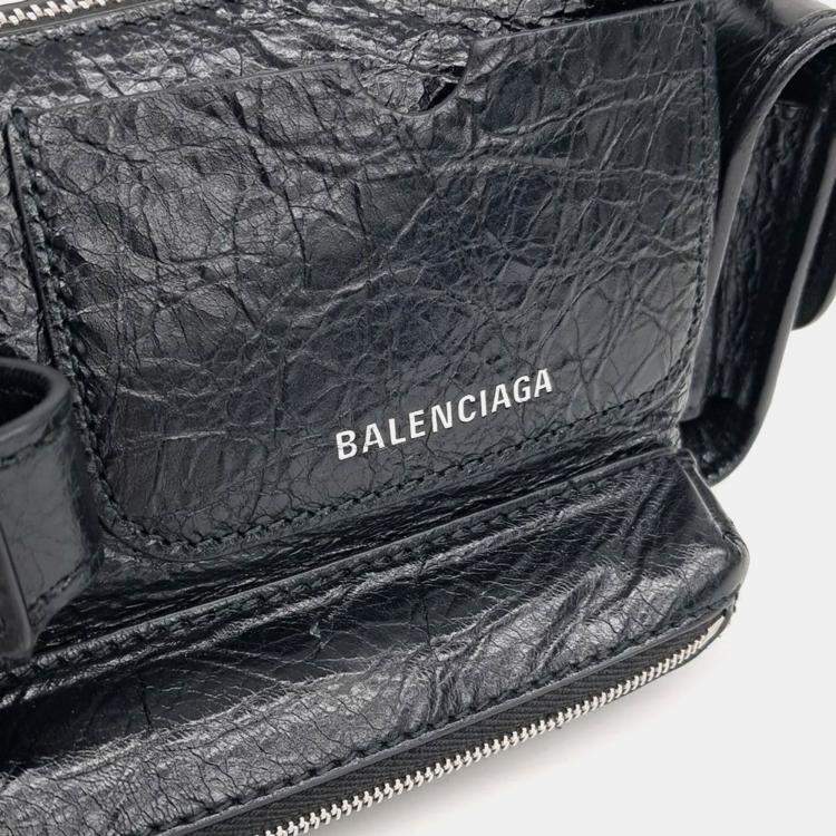 Pre Owned Balenciaga Black Leather Superbiz Shoulder Bag