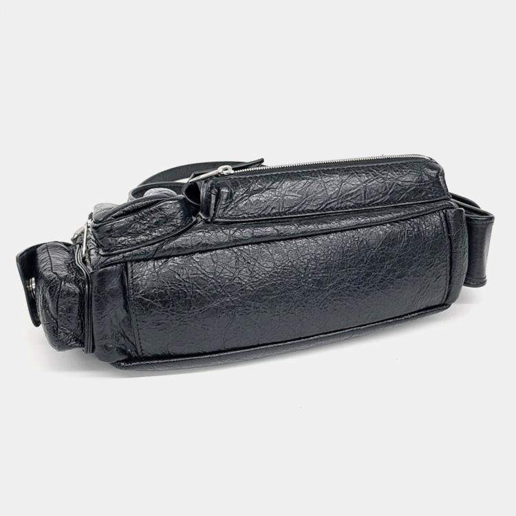 Pre Owned Balenciaga Black Leather Superbiz Shoulder Bag
