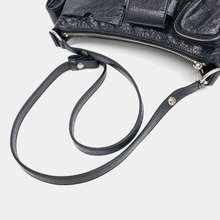 Pre Owned Balenciaga Black Leather Superbiz Shoulder Bag
