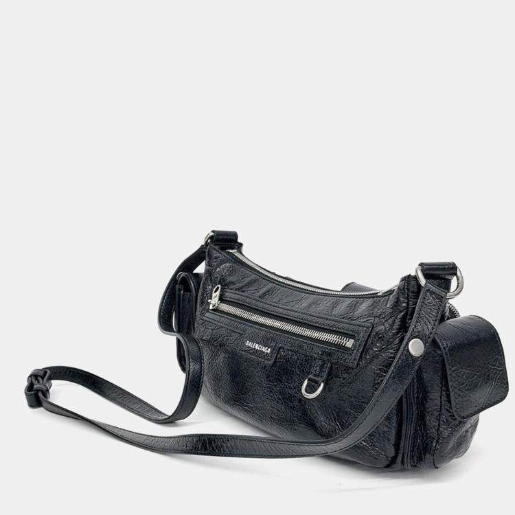 Pre Owned Balenciaga Black Leather Superbiz Shoulder Bag