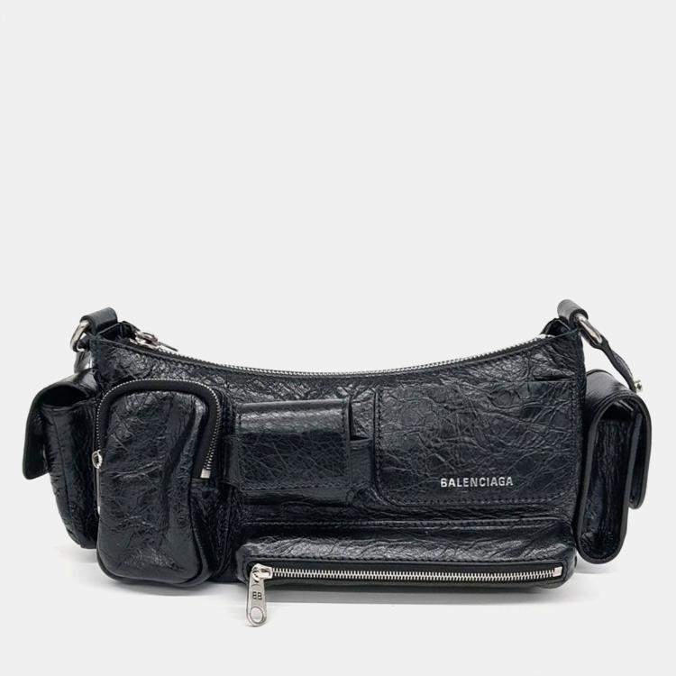 Pre Owned Balenciaga Black Leather Superbiz Shoulder Bag