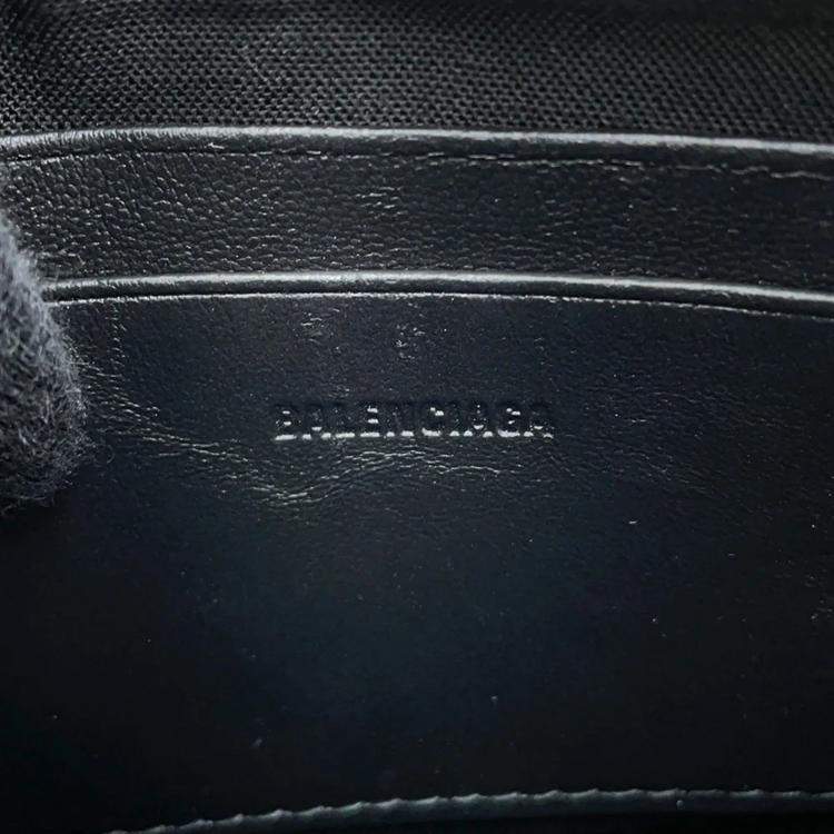 Pre Owned Balenciaga Luca Goal Heart Black Lambskin Chain Shoulder Bag