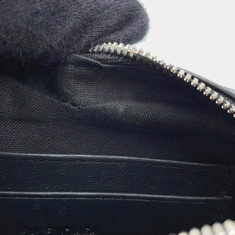 Pre Owned Balenciaga Luca Goal Heart Black Lambskin Chain Shoulder Bag