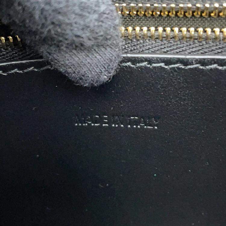 Pre Owned Balenciaga Downtown XS Black Croco Embossed Leather Chain Shoulder Bag