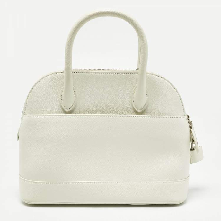 Pre Owned Balenciaga White/Pink Leather Small Ville Satchel