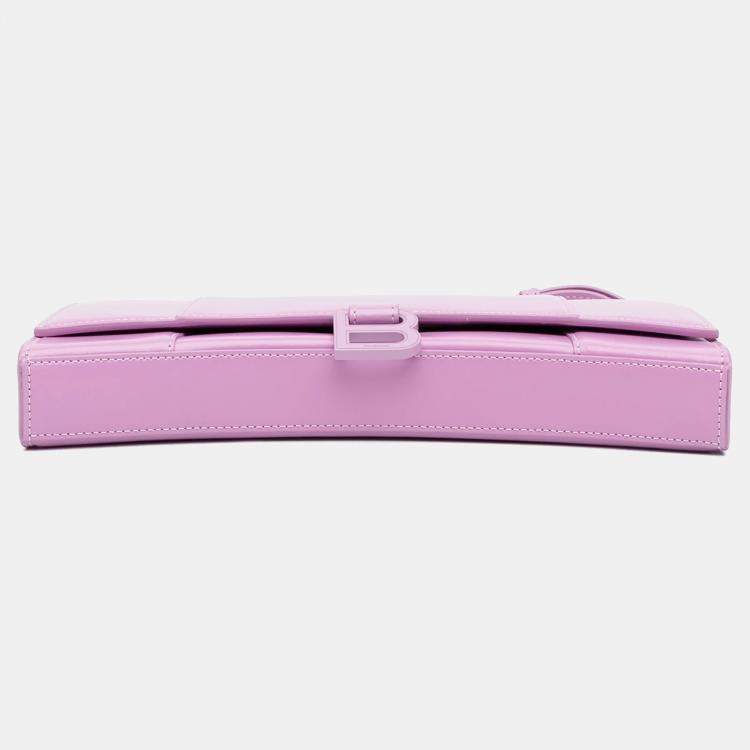 Pre Owned Balenciaga Hourglass Stretch Pink Leather Shoulder Bag