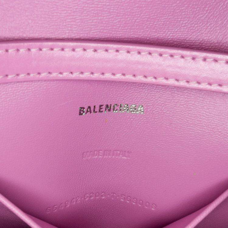 Pre Owned Balenciaga Hourglass Stretch Pink Leather Shoulder Bag