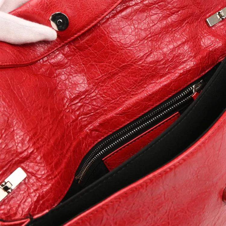 Pre Owned Balenciaga Envelope Red Leather Shoulder Bag