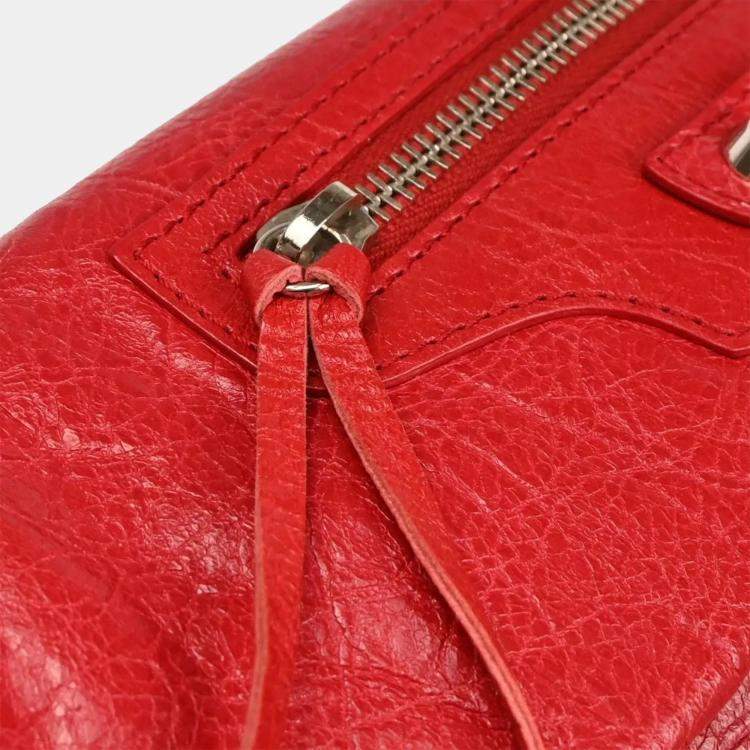 Pre Owned Balenciaga Envelope Red Leather Shoulder Bag