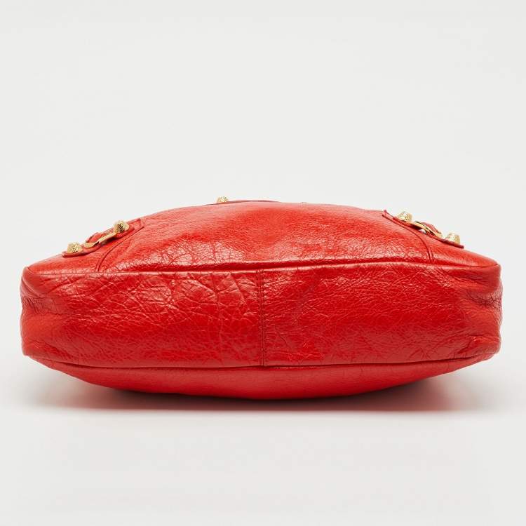 Pre Owned Balenciaga Orange Leather RGH Town Bag