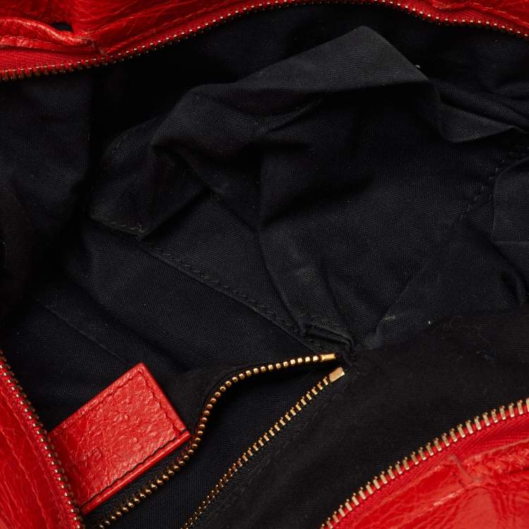 Pre Owned Balenciaga Orange Leather RGH Town Bag