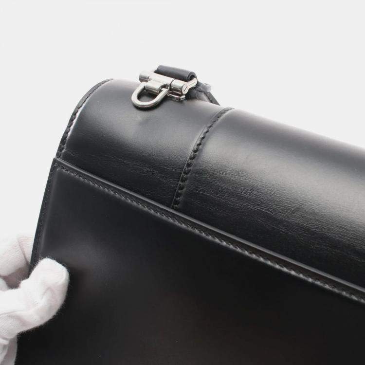 Pre Owned Balenciaga Hourglass Black Leather Handbag