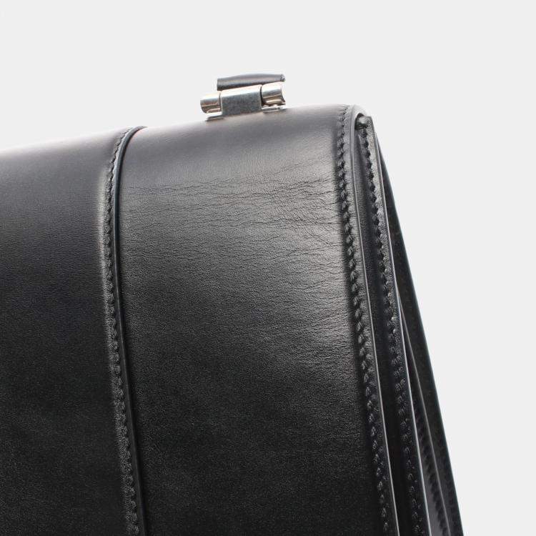 Pre Owned Balenciaga Hourglass Black Leather Handbag