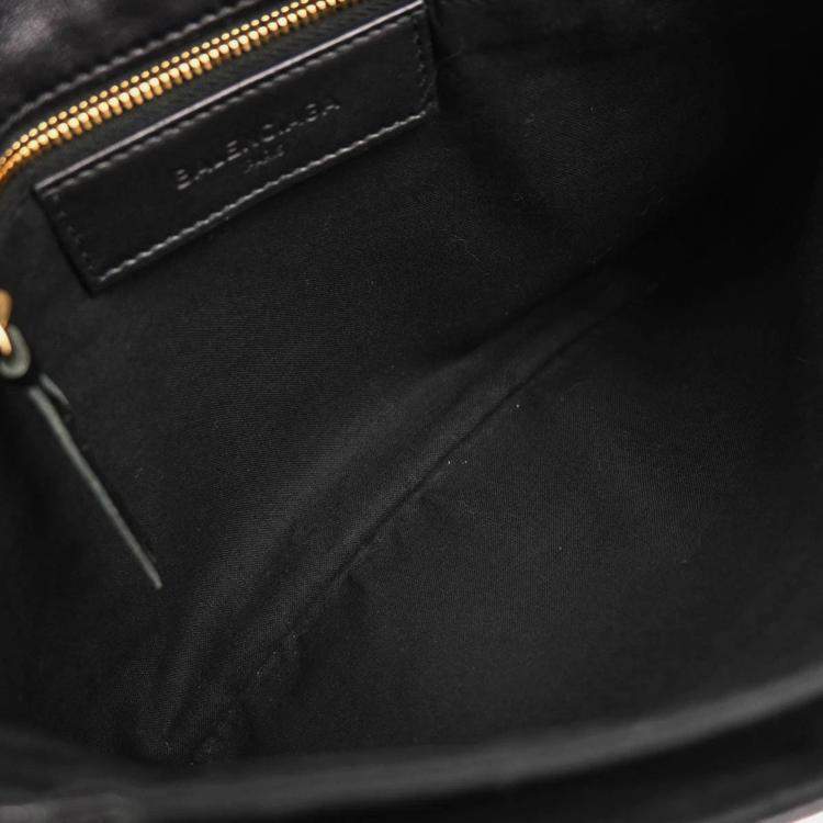 Pre Owned Balenciaga Envelope Black Leather Shoulder Bag