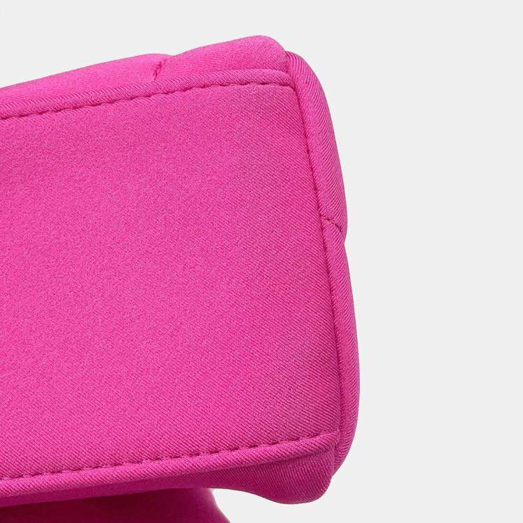 Pre Owned Balenciaga Crush Pink Quilted Nylon Shoulder Bag