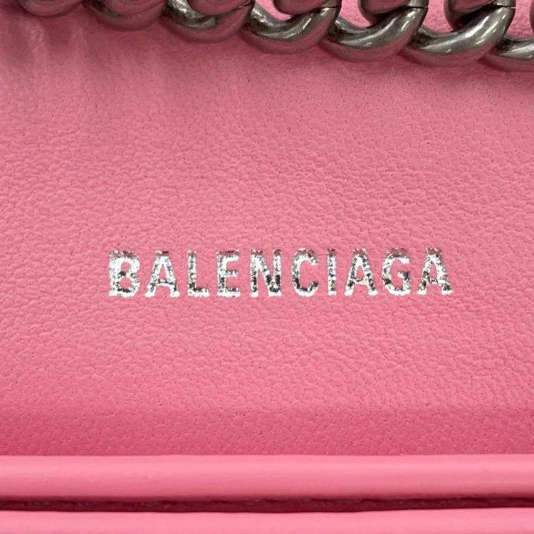 Pre Owned Balenciaga Crush XS Pink Leather Shoulder Bag