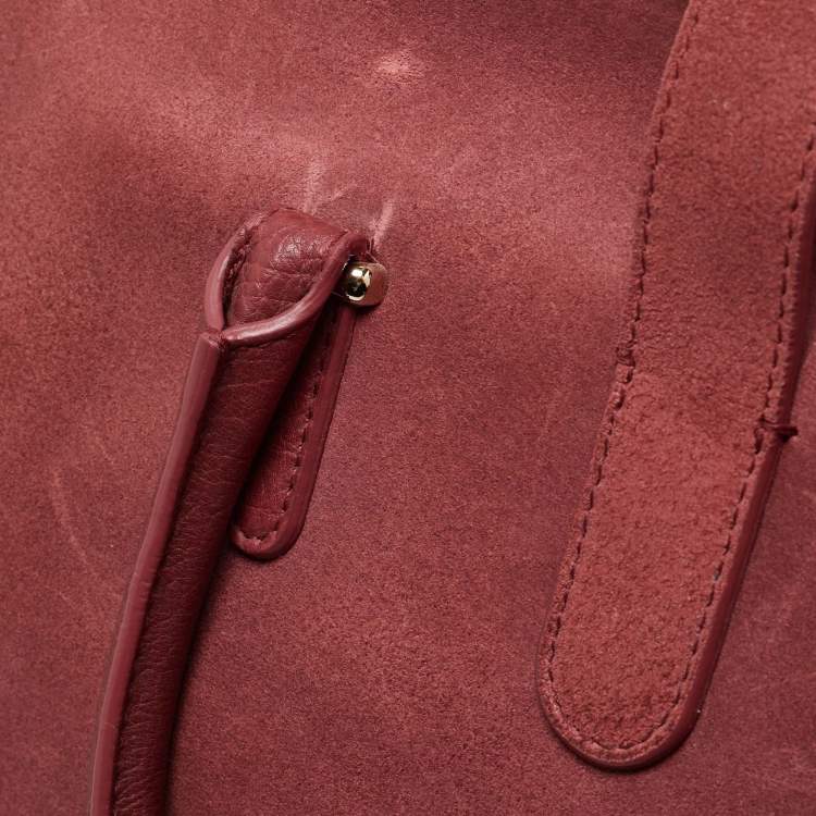 Pre Owned Balenciaga Pink Suede and Leather Tube Clasp Top Handle Bag