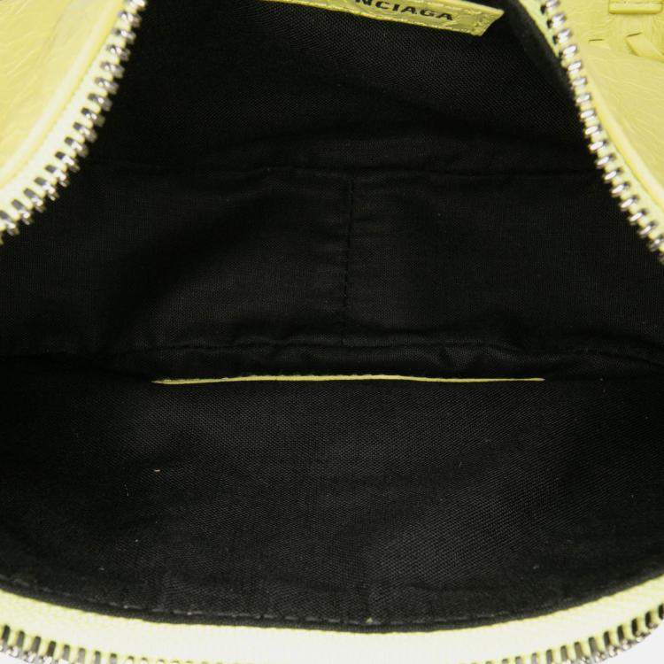 Pre Owned Balenciaga Yellow Lambskin Motocross Le Cagole XS