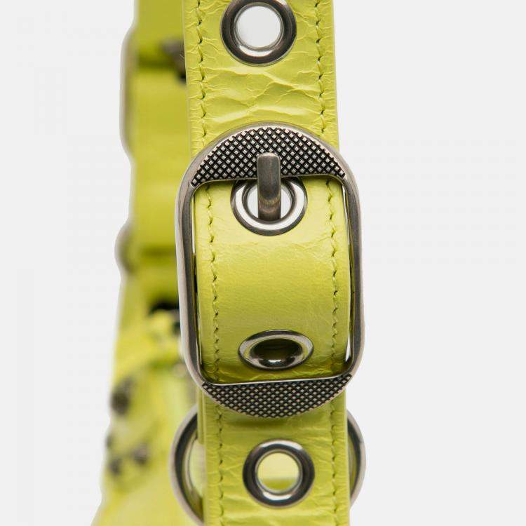 Pre Owned Balenciaga Yellow Lambskin Motocross Le Cagole XS