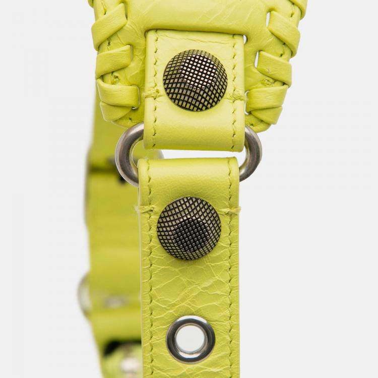 Pre Owned Balenciaga Yellow Lambskin Motocross Le Cagole XS