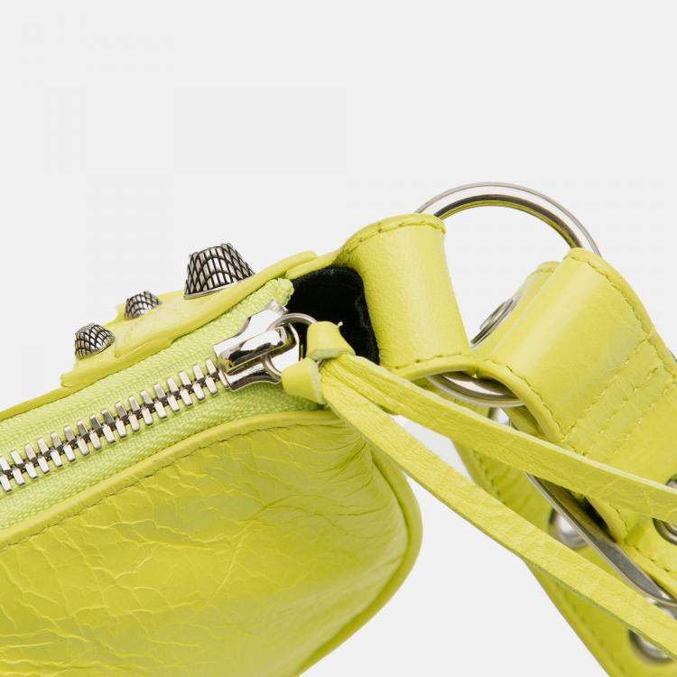 Pre Owned Balenciaga Yellow Lambskin Motocross Le Cagole XS