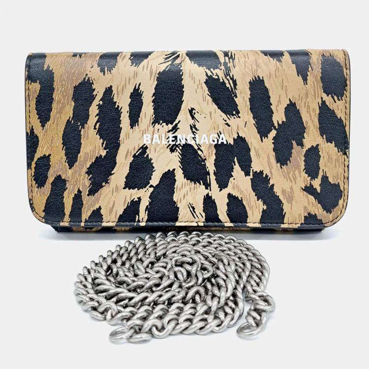 Pre Owned Balenciaga Multicolor Leather Phone Holder Chain Mini Crossbody Bag