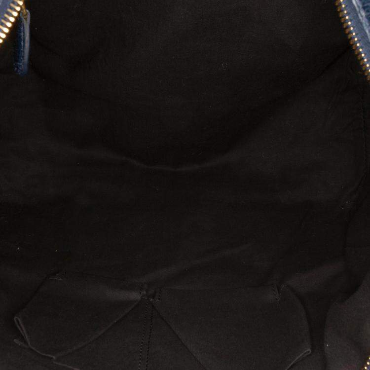 Pre Owned Balenciaga Blue Lambskin Motocross Giant 12 Velo Satchel