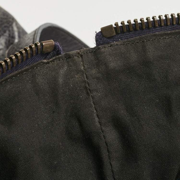 Pre Owned Balenciaga Navy Blue Leather RH Square Tote