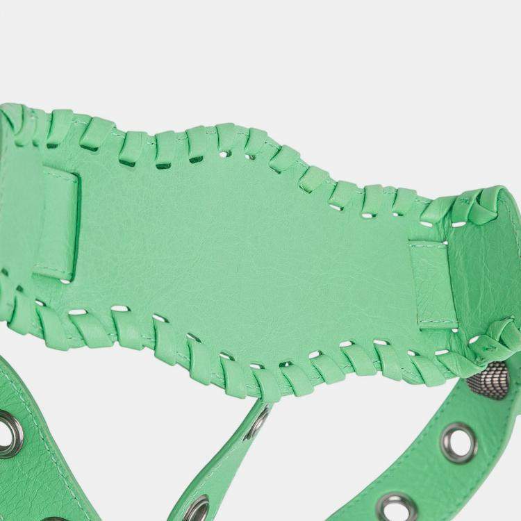 Pre Owned Balenciaga Green Lambskin Motocross Le Cagole XS