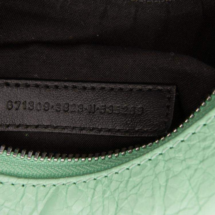 Pre Owned Balenciaga Green Lambskin Motocross Le Cagole XS