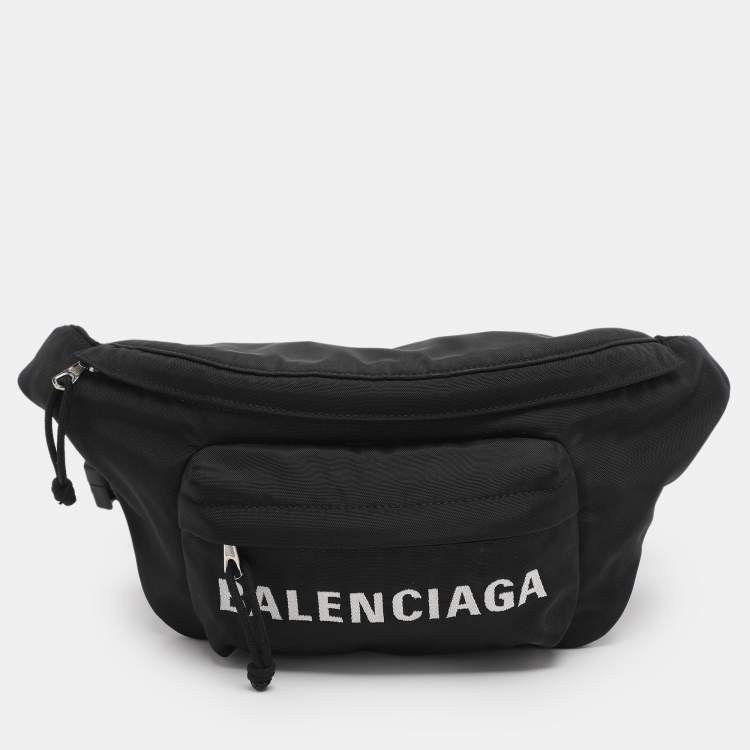 Pre Owned Balenciaga Black Nylon Explorer Belt Bag