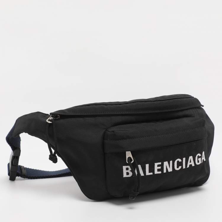 Pre Owned Balenciaga Black Nylon Explorer Belt Bag