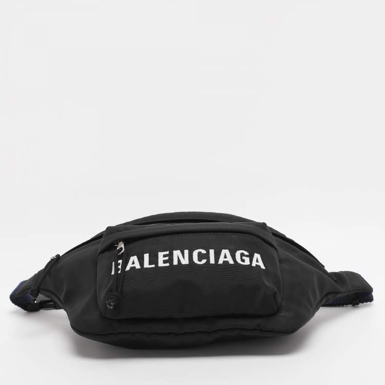 Pre Owned Balenciaga Black Nylon Explorer Belt Bag
