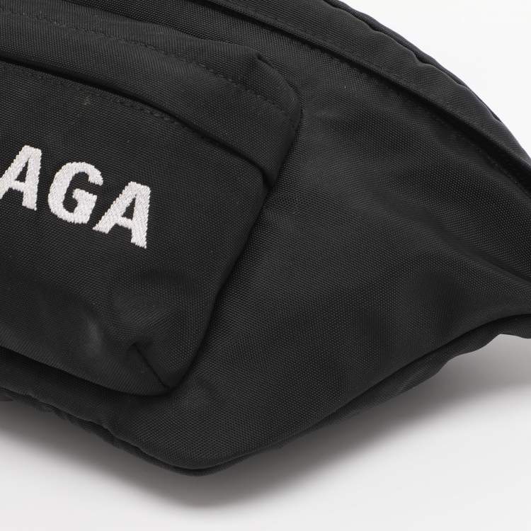 Pre Owned Balenciaga Black Nylon Explorer Belt Bag