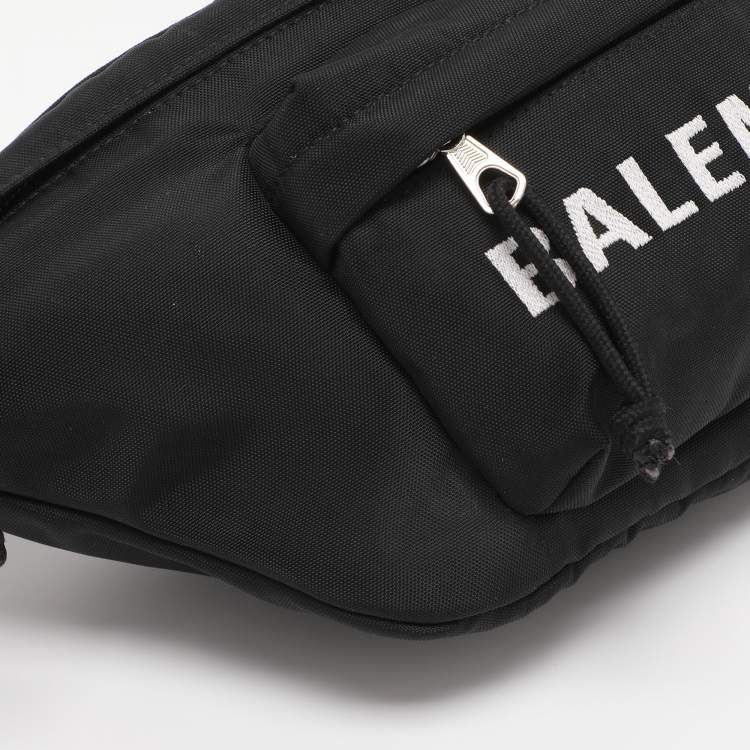 Pre Owned Balenciaga Black Nylon Explorer Belt Bag