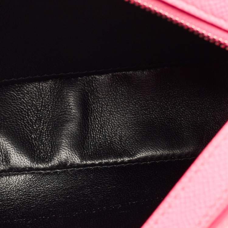 Pre Owned Balenciaga Neon Pink Leather XS Ville Camera Bag