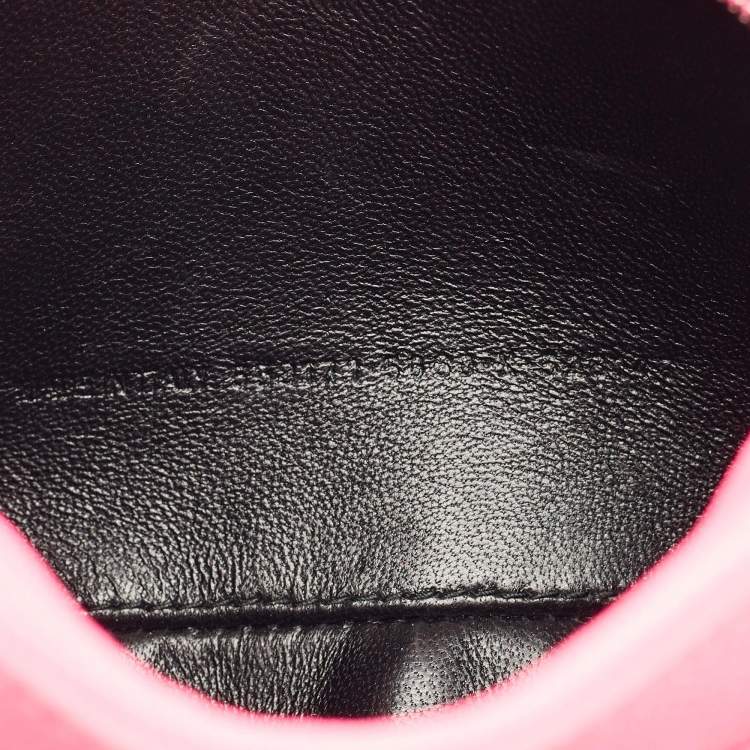 Pre Owned Balenciaga Neon Pink Leather XS Ville Camera Bag