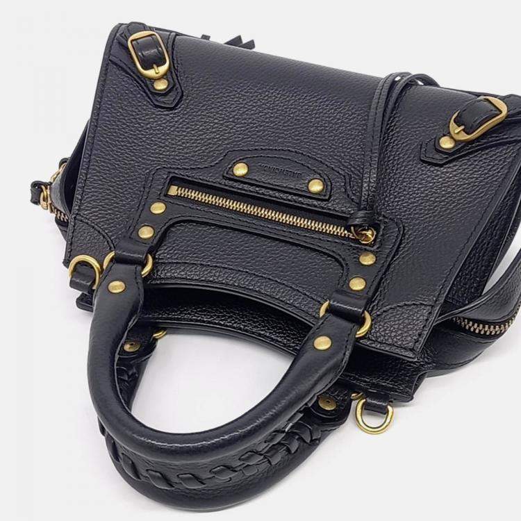 Pre Owned Balenciaga Black Leather Neo Classic Mini Top Handle