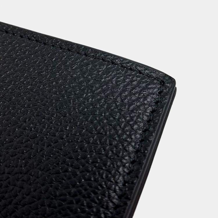Pre Owned Balenciaga Black Leather Vertical Bifold Wallet